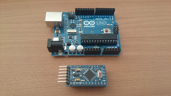 Arduino UNOとArduino Pro Mini(互換ボード)